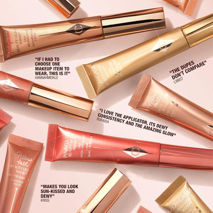 Charlotte Tilbury Beauty Light Wand Liquid Highlighter Makeup - Soft-Focus Highlighter & Blush for Cheeks - Pearlescent, Weightless Radiant Finish