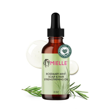 Rosemary & Mint Hair Oil - Strengthening Biotin Oil Infused Frizzy & Damaged Hair Care - Split Ends & Dry Scalp Treatment to Support Longer, Healthier Strands, 2 Ounce
