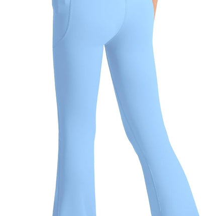 Girls Flare Leggings Kids Bell Bottom Flared Yoga Pants High Waisted Athletic Tight with Pockets