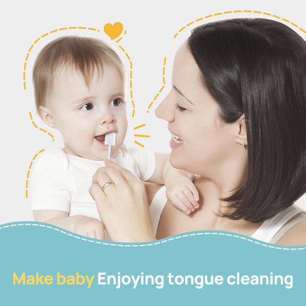 Baby Tongue Cleaner, Baby Oral Cleaner, Disposable Infant Mouth Cleaner Newborn, Upgrade Gum Cleaner with Paper Handle for Infants Ages 0-2 Years, 40 Pack