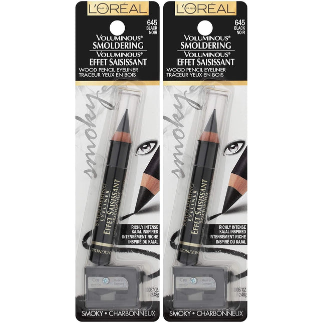 L'Oreal Paris Voluminous Smoldering Eyeliner, Black, 0.056 Oz, 2 Count