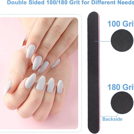 Nail File and Buffer Set, 4 Way Nail Buffers Shine Kit Professional Nail Files for Natural Nails Manicure Filer Filing Polishing Buff Nail Care Smoother Buffing Fingernail 100/120/240/600/3000 Grit