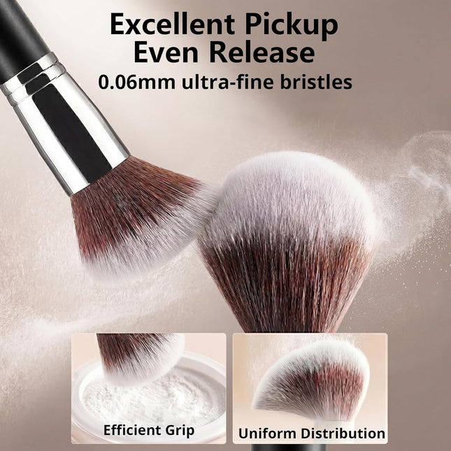Makeup Brushes Set, Professional Foundation Eyeshadow Concealer Blush Powder Bronzer Applicator, 2 Blender Sponge with Beauty Paper Case