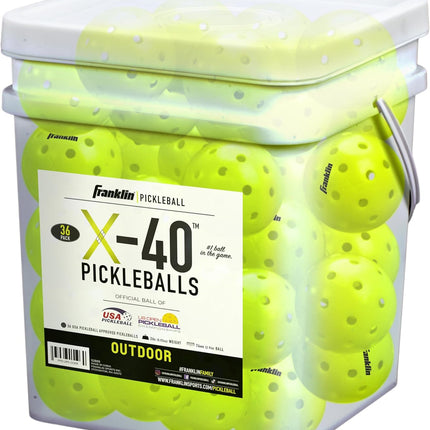 Franklin Sports X-40 Outdoor Pickleballs - Official Ball of USA Pickleball, APP Tour + US Open - Regulation Size