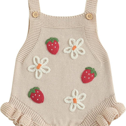 Baby Sweater Knit Romper Newborn Girl Strawberry Sweaters Onesie Overalls Fall Winter Clothes Summer Outfit
