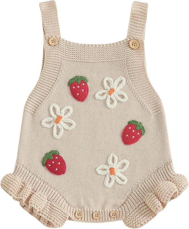 Baby Sweater Knit Romper Newborn Girl Strawberry Sweaters Onesie Overalls Fall Winter Clothes Summer Outfit