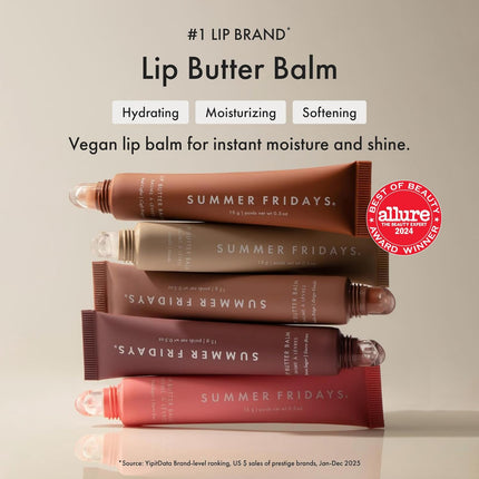 Lip Butter Balm - Moisturizing Lip Gloss for Instant Shine + Sheer Color - with Nourishing Shea Butter - Everyday Makeup + Skin Care Summer Essentials - Vegan - Pink Guava (.5 Oz)
