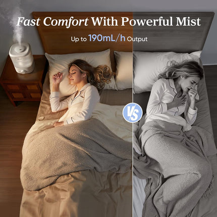 LEVOIT Top Fill Humidifiers for Bedroom, 2.5L Tank for Large Room, Easy to Fill & Clean, 28Db Quiet Cool Mist Air Humidifier for Home Baby Nursery & Plants, Auto Shut-Off for Safety, 25H