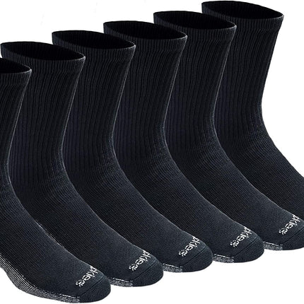 Men'S Multi-Pack Dri-Tech 2.0 Moisture Control Heel-Lock Crew Socks, Black, Shoe Size: 6-12