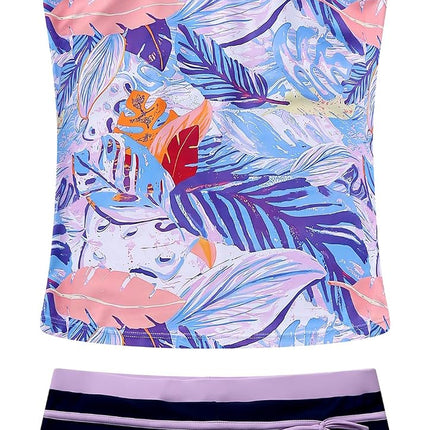 Little Girls' Summer Swimwear Two Piece Boyshort Tankini Kids Swimsuit