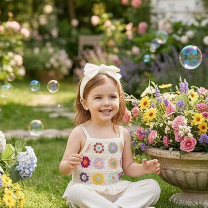 Toddler Baby Girl Summer Clothes Outfits Crocheted Ruffle Camisole Pants Kids Clothing Set