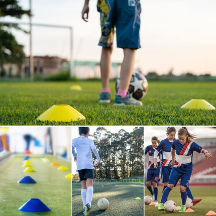 25/50/100Pcs Disc Cones, Agility Soccer Cones with Carry Bag and Holder, 5 Color | for Sports Training, Football, Soccer, Basketball, Coaching, Practice Equipment