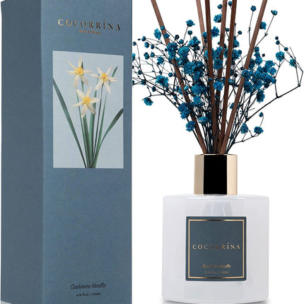 Reed Diffuser - Cashmere Vanilla 6.7 Fl Oz Reed Diffuser for Bedroom Bathroom Home Décor