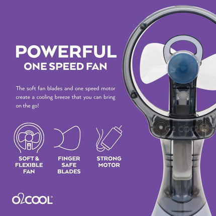 Deluxe Handheld Battery Powered Water Misting Fan (Grey)