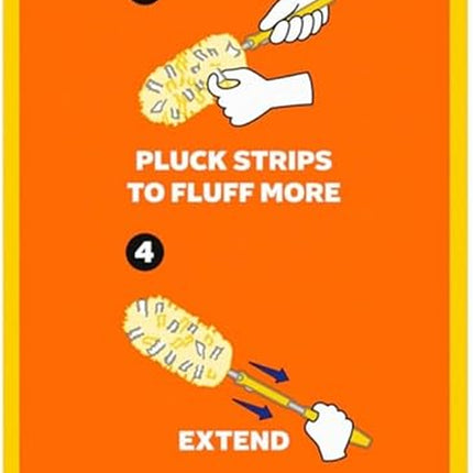 Duster Kit with 3 Ft Extendable Handle | Includes 1 Duster Extendable Handle (3 Ft). 3 Heavy Duty Duster Refills. for Ceiling Fans, Vents, and Hard to Reach Places