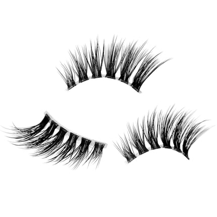 Fake Eyelashes Strips Half Lashes for Nude Makeup with Spikes Natural Small Accent Lashes 3/4 Band Short Wispy Volume Corner Eyelash 8 Pairs Pack