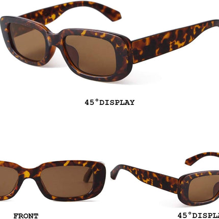 Rectangle Sunglasses for Women Retro Driving Glasses 90’S Vintage Fashion Narrow Square Frame UV400 Protection