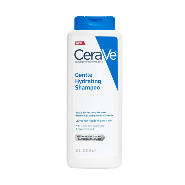 Gentle Hydrating Shampoo, with Ceramides, Niacinamide & Hyaluronic Acid for Soft, Healthy Looking Hair & Scalp, Sulfate Free & Color Safe Shampoo, for All Hair Types, 12 Oz
