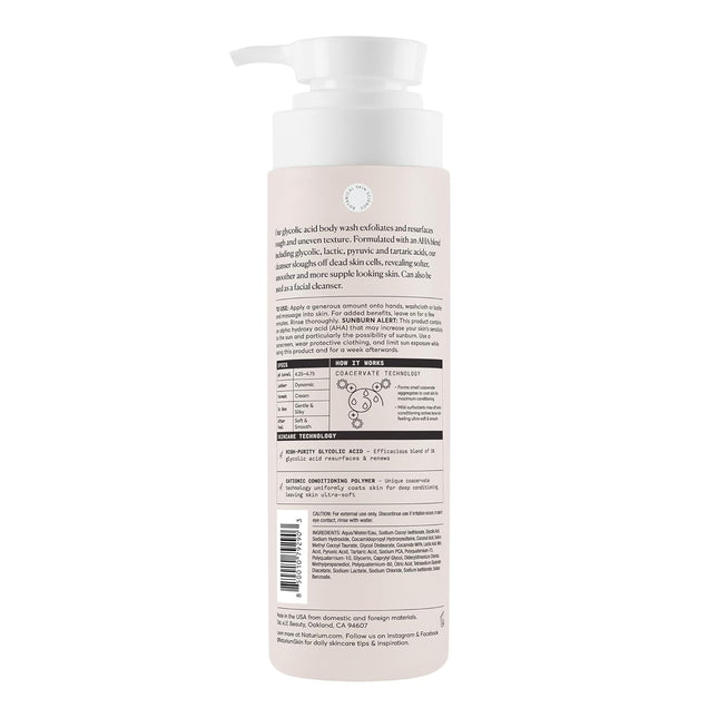 the Smoother Glycolic Acid Exfoliating Body Wash, Soft & Smoothing Cleanser, 16.9 Oz