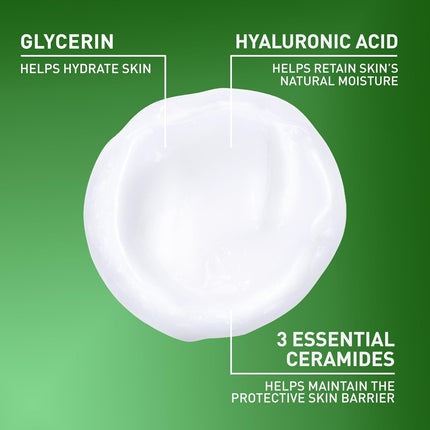 Hydrating Facial Cleanser, Moisturizing Face Wash for Dry Skin, Hyaluronic Acid + Ceramides + Glycerin, Hydrating Cleanser for Normal to Dry Skin, National Eczema Association Certified, 16 Oz
