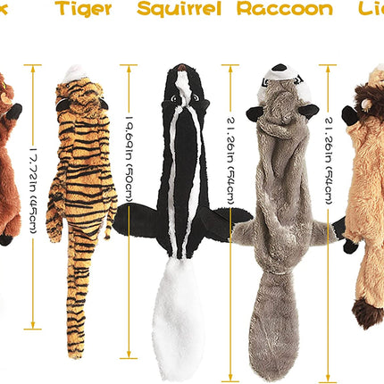 Dog Squeak Toys, No Stuffing Plush Dogs Chew Toy Bundle for Small Medium Large Breed Chewer Tough Durable Squeaky Pet Fetch Puppy Teething Chewing Interactive to Keep Them Busy Best Birthday Gift