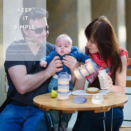 Stackable Formula Dispenser Portable Milk Powder Container, 2 Pack, Blue