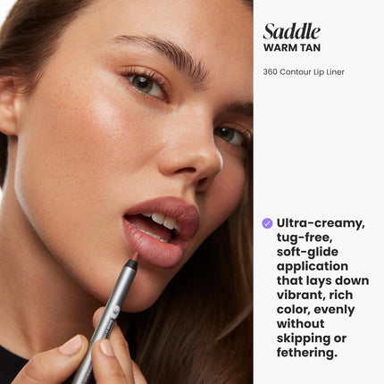 Lipliner Pencil - 360 Contour Lipliner, Long Lasting, Sharpenable, Waterproof and Transfer-Proof Brown Lip Liner Pencil (Saddle)