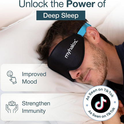 ® Sleep Mask for Men and Women, 3D Blackout Eye Masks for Sleep | Sleeping Mask, Blindfold, Zero Pressure, Breathable, Side Sleepers &Eyelash Friendly, Night & Travel Eye Mask (Black)