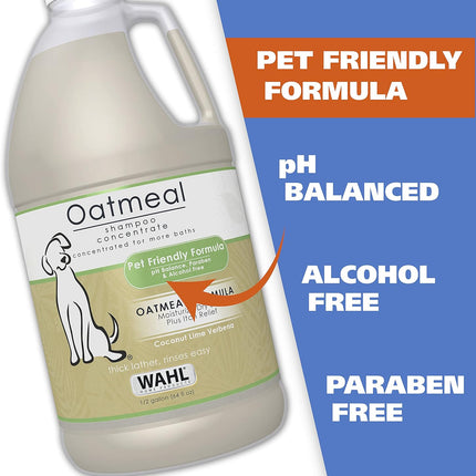 USA Dry Skin & Itch Relief Pet Shampoo for Dogs – Oatmeal Formula with Coconut Lime Verbena Scent - 64 Oz - Model 821004-050