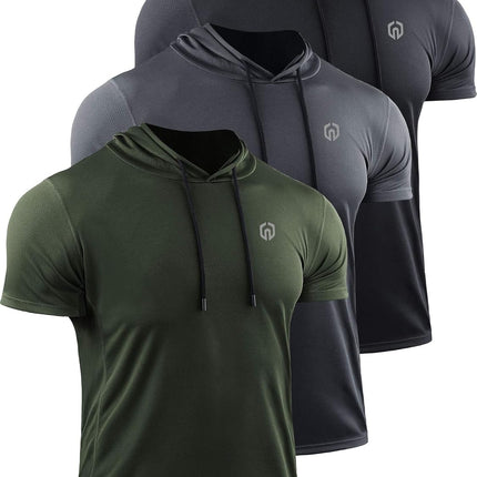 Dry Fit Workout Athletic Muscle Tank Top Running Shirts with Hoods