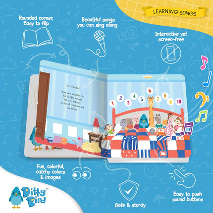 Ditty Bird | Learning Songs | Interactive Musical Book for Toddlers 1- 3 | ABC Sing-Along Boardbook for Baby