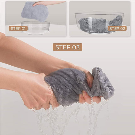 Microfiber Hair Towel Wrap, Fast Drying Hair Towels for Women, Soft Lightweight Quick Dry Turban for Curly & Long Hair–3 Pack(Blue/Grey/Pink)