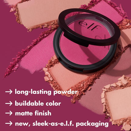 Primer-Infused Matte Blush, Long-Lasting, Lightweight & Buildable Powder Blush, Delivers a Matte Finish, Vegan & Cruelty-Free, Always Crushing