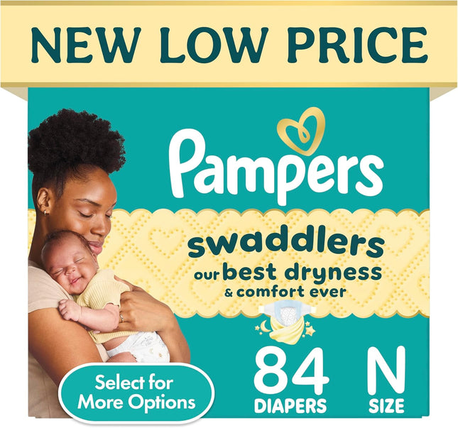 Swaddlers Diapers, Size 0 (Up to 10 Lbs), 84 Count, Hypoallergenic, Absorbent, Keeps Baby Dry and Comfortable, Skin Safe Disposable Newborn Baby Diaper