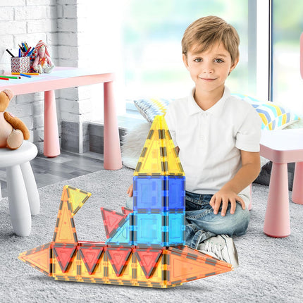 60 Piece Set 60Pcs Magnet Building Tiles Clear Magnetic 3D Blocks Construction Playboards - Creativity beyond Imagination, Inspirational, Recreational, Educational, Conventional