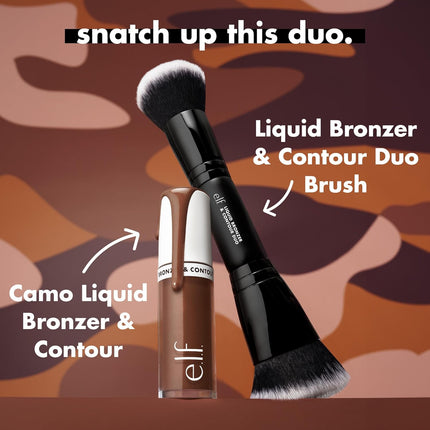 Camo Liquid Bronzer & Contour, Silky Pigmented Formula, Long-Lasting Glow for a Sun-Kissed, Sculpted Finish, Vegan & Cruelty-Free, 3 Light
