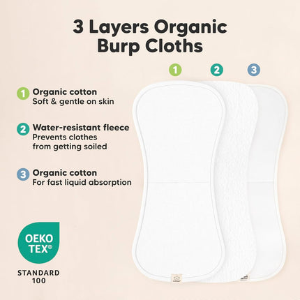 Organic Burp Cloths Baby Boy & Girl, 5-Pack Cotton Burp Rags(Constellation) | Super Absorbent Cotton Burping Cloths for Babies, Soft, Plush, Newborn, Infant Towels, Milk Spit up Rags, Large 21X10