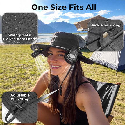 Bucket Hat Fan Pro, Gifts for Father Dad Husband, Fishing Essentials for Women Men, Camping Hiking Beach Gardening