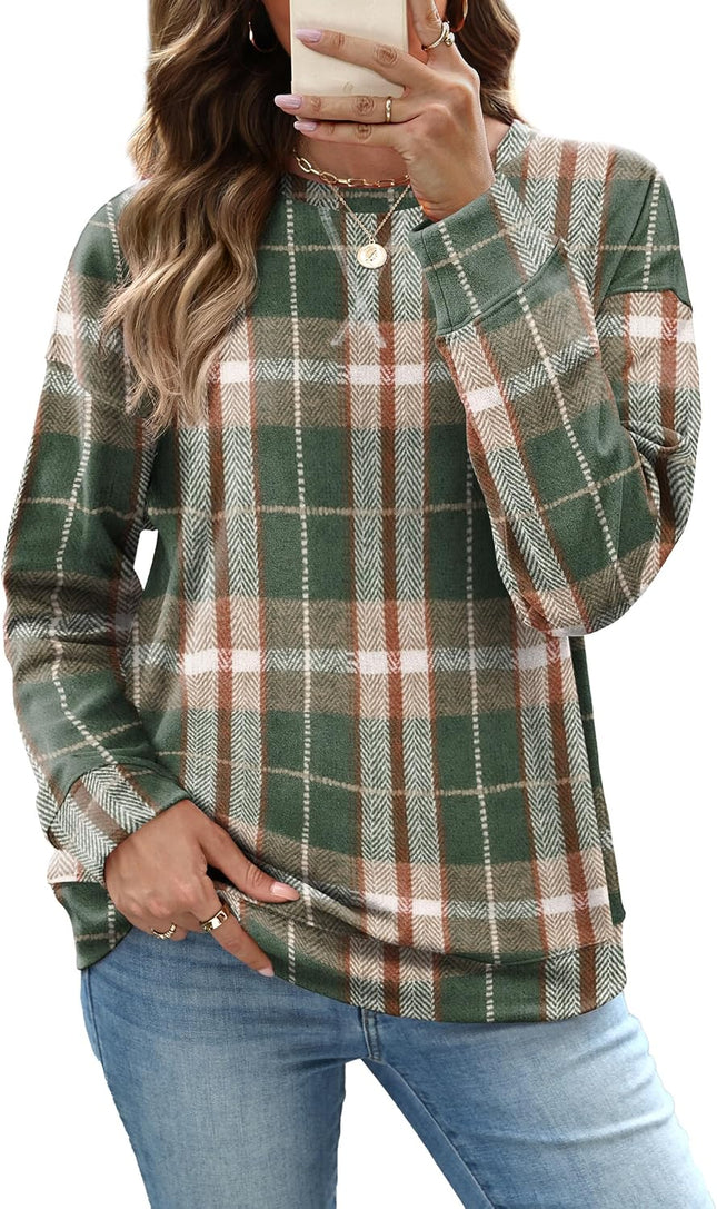 Women'S Crew Neck Sweatshirt Loose Pullover Long Sleeve Shirts Soft Tops for Women Fall Clothes 2025