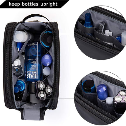 Toiletry Bag for Men, Travel Toiletry Organizer Dopp Kit Water-Resistant Shaving Bag for Toiletries Accessories, Door Room Essentials, Black-Medium