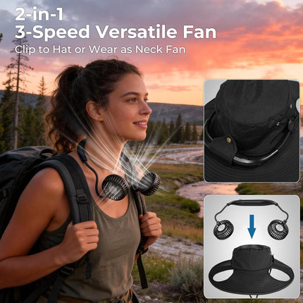 Bucket Hat Fan Pro, Gifts for Father Dad Husband, Fishing Essentials for Women Men, Camping Hiking Beach Gardening