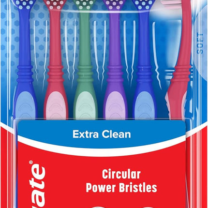 Extra Clean Toothbrush, Soft Toothbrush for Adults, 6 Count (Pack of 1)