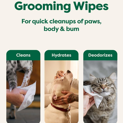Pet Wipes for Dogs and Cats, Hypoallergenic, Cleaning and Hydrating, for Grooming Paws, Body and Butt, Unscented, 400 Count