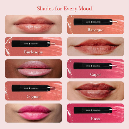 Retractable Lip Crayon, High Shine Long Lasting Lip Liner with Vitamins C & E, Shea & Cocoa Butter, Ultra Smooth Full Coverage Lipstick with Antioxidant Protection, Cognac