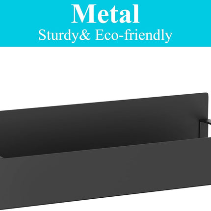 Metal 4 Pack Magnetic Spice Storage Rack Organizer for Refrigerator and Oven, Black Fridge Organizers and Storage, Metal