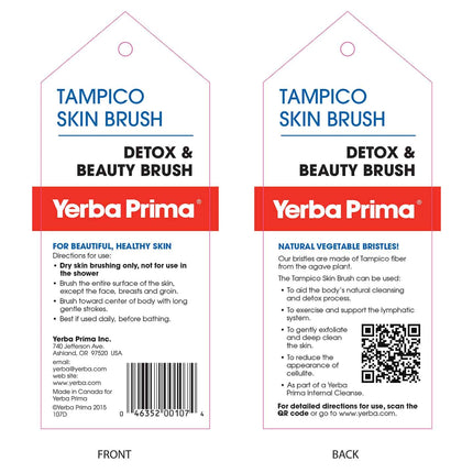 Tampico Skin Brush (Pack of 1) - Natural Vegetable Fiber Bristles for Dry Skin Brushing