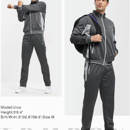 Men'S Tracksuits Sweatsuits for Men Sweat Track Suits 2 Piece Casual Athletic Jogging Warm up Full Zip Sets