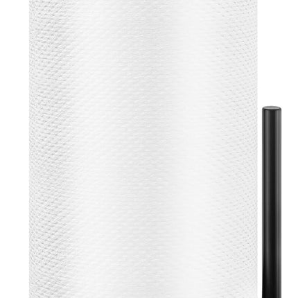 Paper Towel Holder Countertop, Standing Paper Roll Holder with anti Slip Weighted Base, Stainless Steel Freestanding Paper Towel Holder for Kitchen, Black