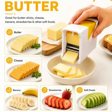 One-Click Butter Cutter & Slicer,Measuring Dispenser & Airtight Keeper