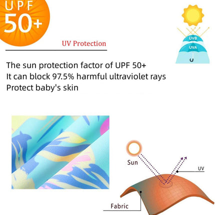 Girls Long Sleeve Rash Guard One Piece Swimsuits with UV Protection Sunsuit